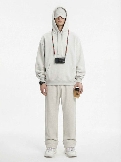 345GSM Men's Eye-Patch Hoodie Basic Plain Solid Color