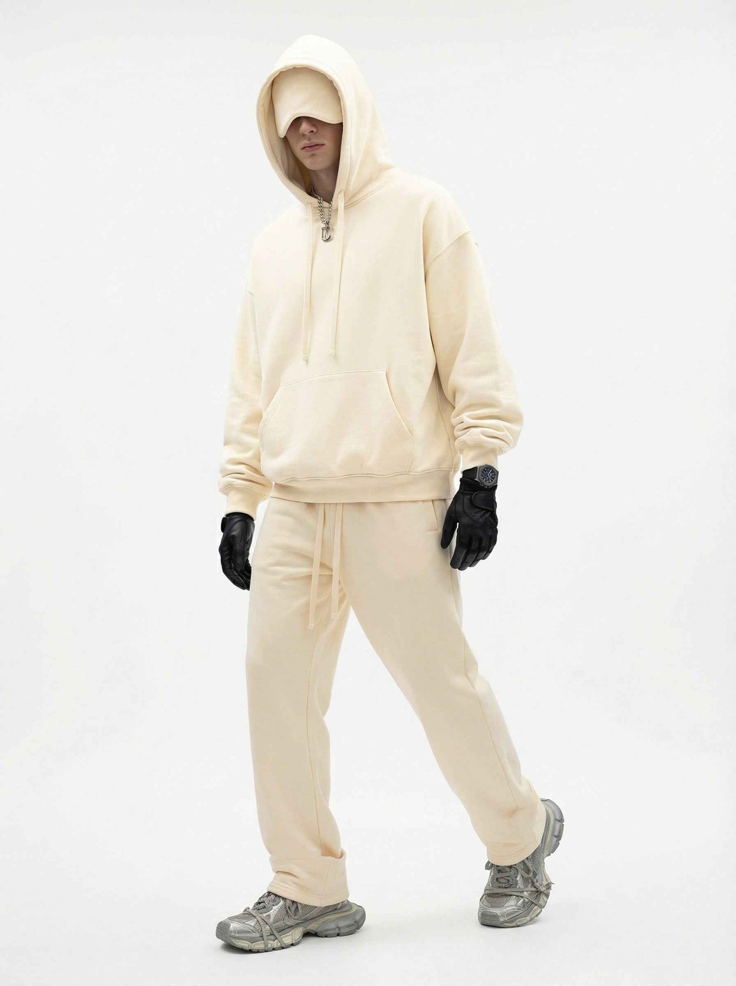 345GSM Men's Eye-Patch Hoodie Basic Plain Solid Color