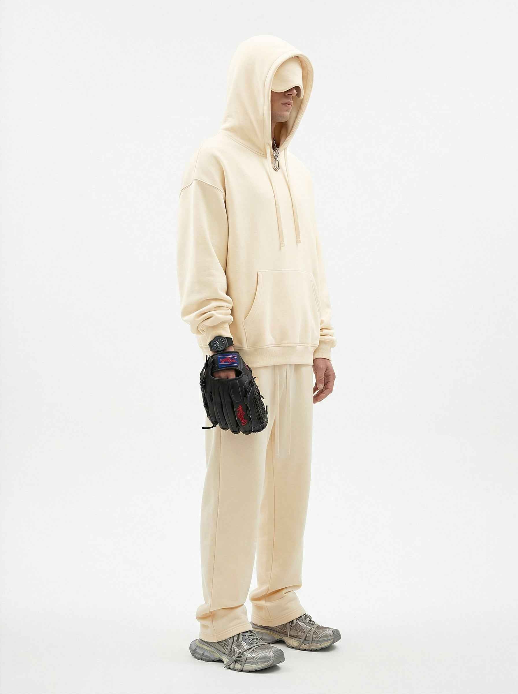 345GSM Men's Eye-Patch Hoodie Basic Plain Solid Color