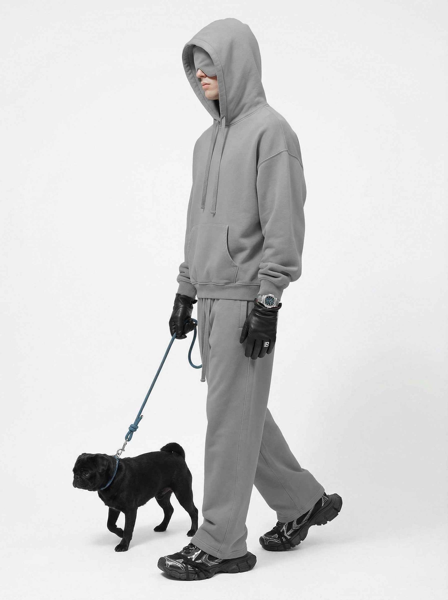 345GSM Men's Eye-Patch Hoodie Basic Plain Solid Color