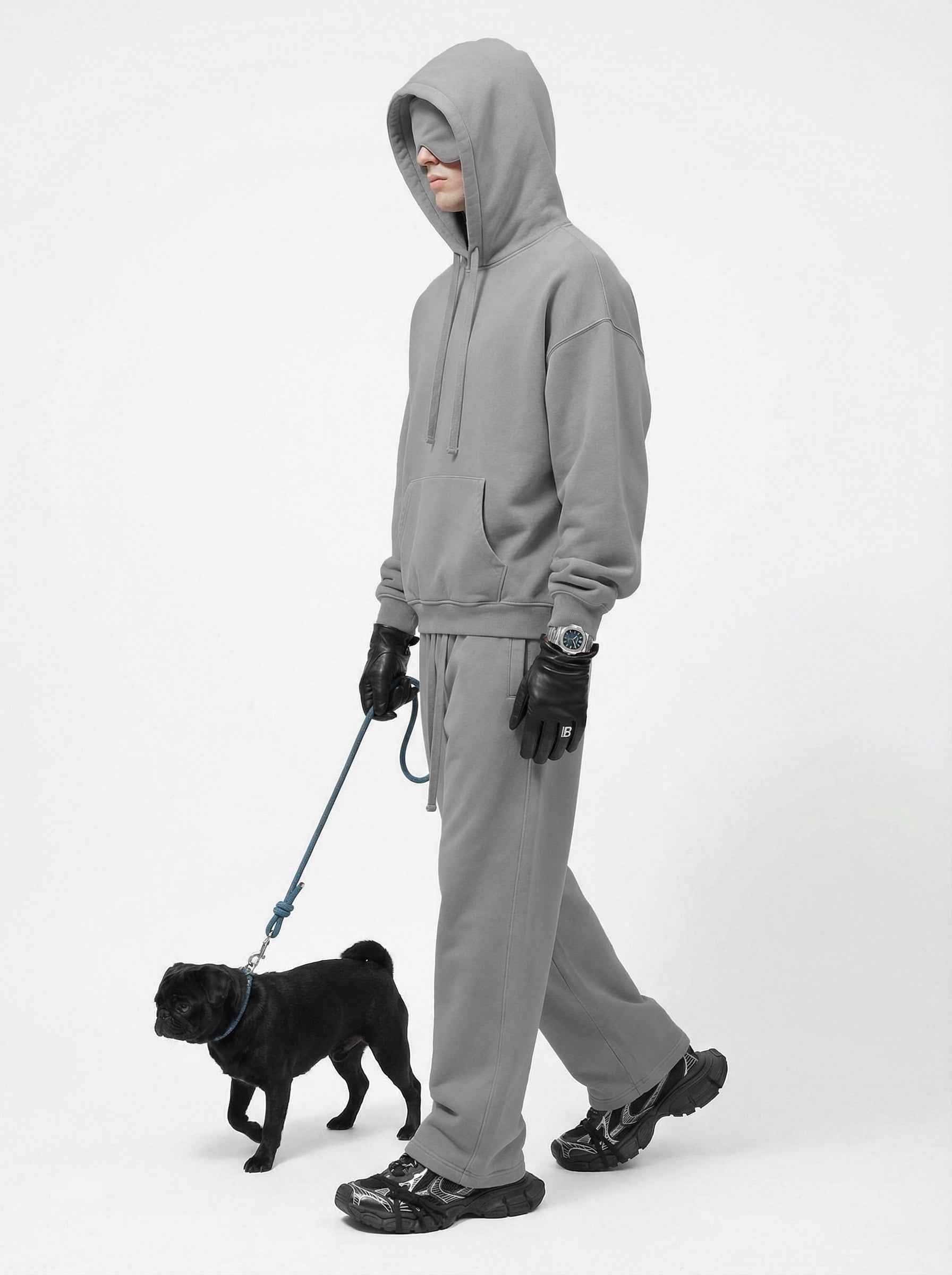 345GSM Men's Eye-Patch Hoodie Basic Plain Solid Color