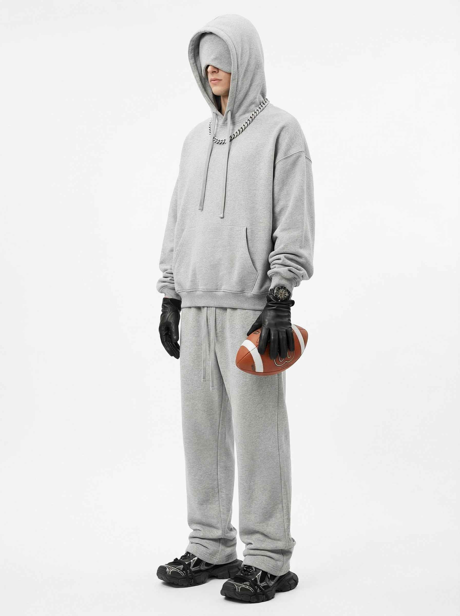 345GSM Men's Eye-Patch Hoodie Basic Plain Solid Color