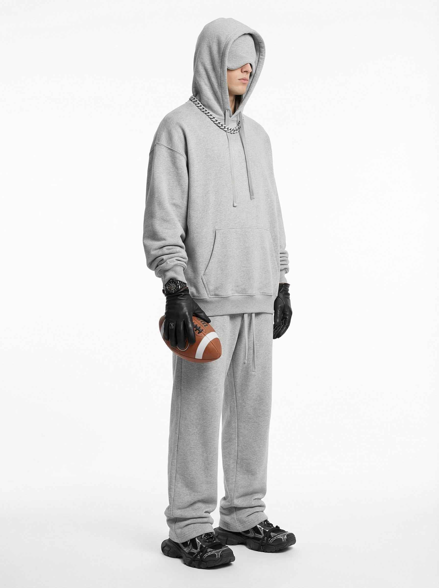 345GSM Men's Eye-Patch Hoodie Basic Plain Solid Color