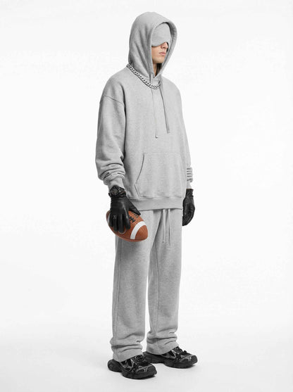 345GSM Men's Eye-Patch Hoodie Basic Plain Solid Color