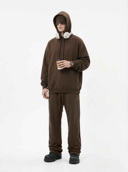 345GSM Men's Eye-Patch Hoodie Basic Plain Solid Color