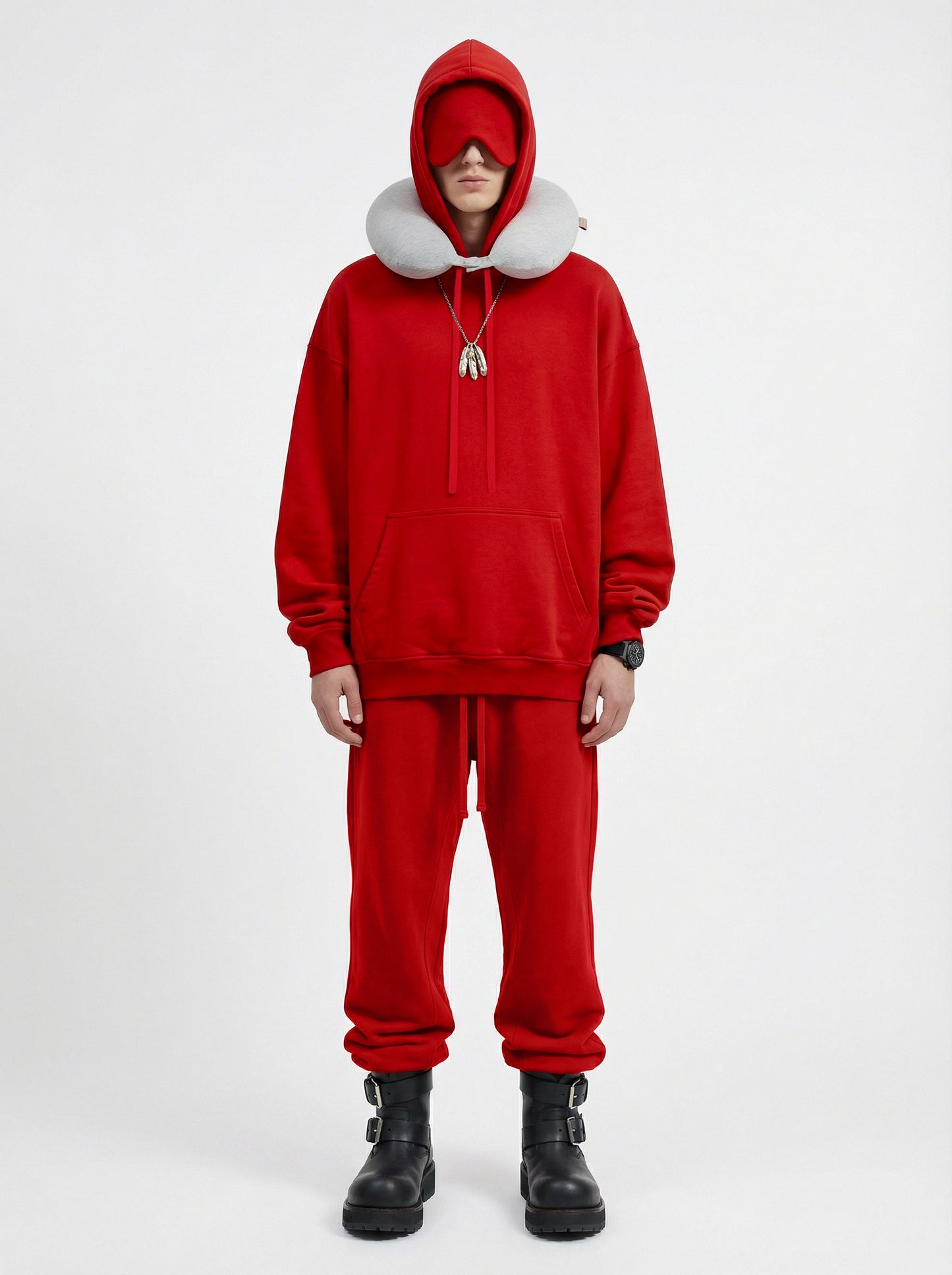 345GSM Men’s Eye-Patch Hoodie True Red