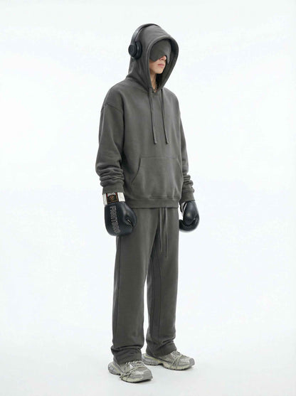 345GSM Men's Eye-Patch Hoodie Basic Plain Solid Color