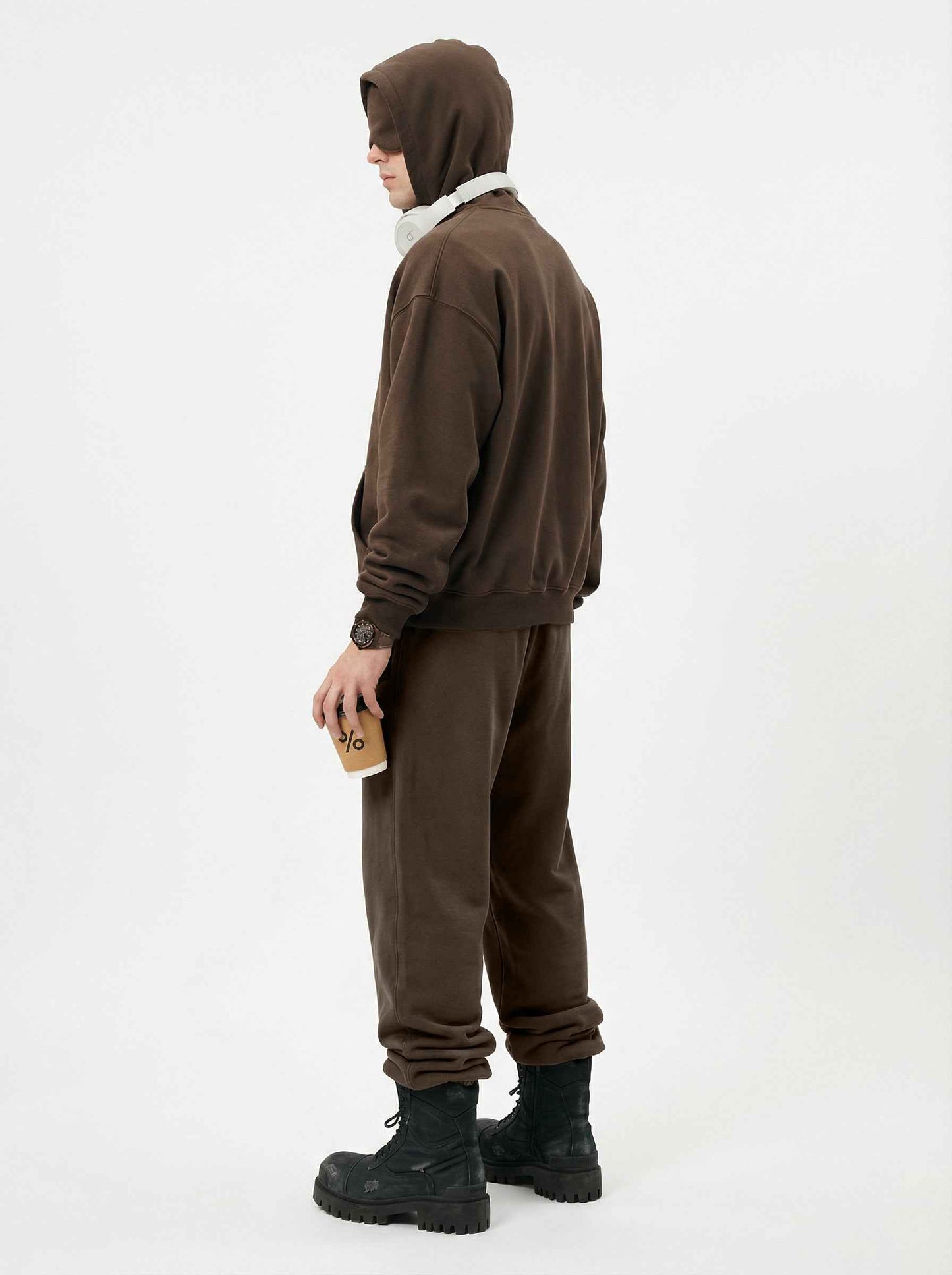 345GSM Men's Eye-Patch Hoodie Basic Plain Solid Color