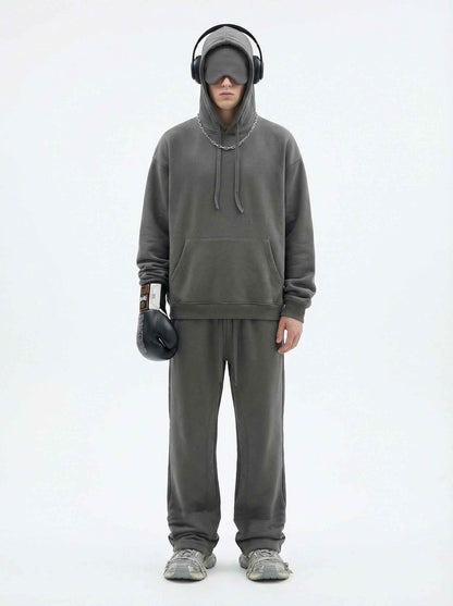 345GSM Men's Eye-Patch Hoodie Basic Plain Solid Color