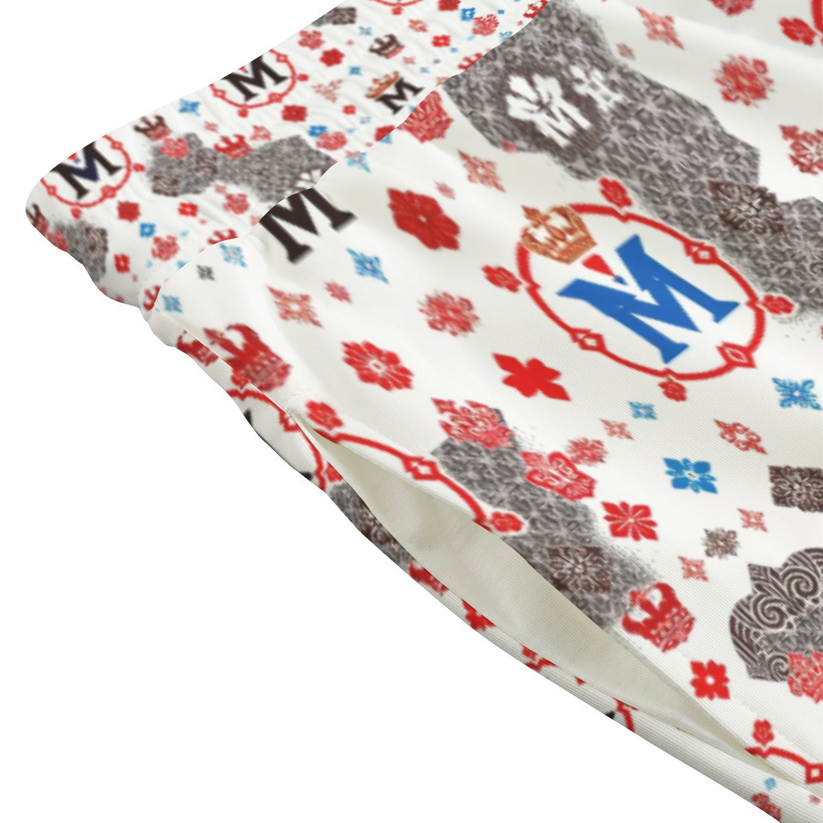 Munsieur luxury streetwear joggers with colorful patterned design and elastic waistband detail