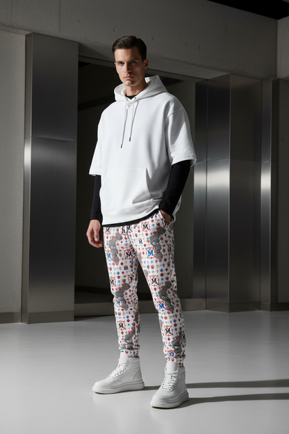 Munsieur Luxury Streetwear Joggers with Bold Pattern