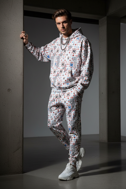 Munsieur Luxury Streetwear Joggers with Bold Pattern