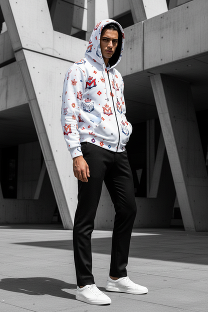 Men's Hoodie MUNSIEUR All-Over Print Men's Heavy Fleece Zip Up "Ameri-Cup"