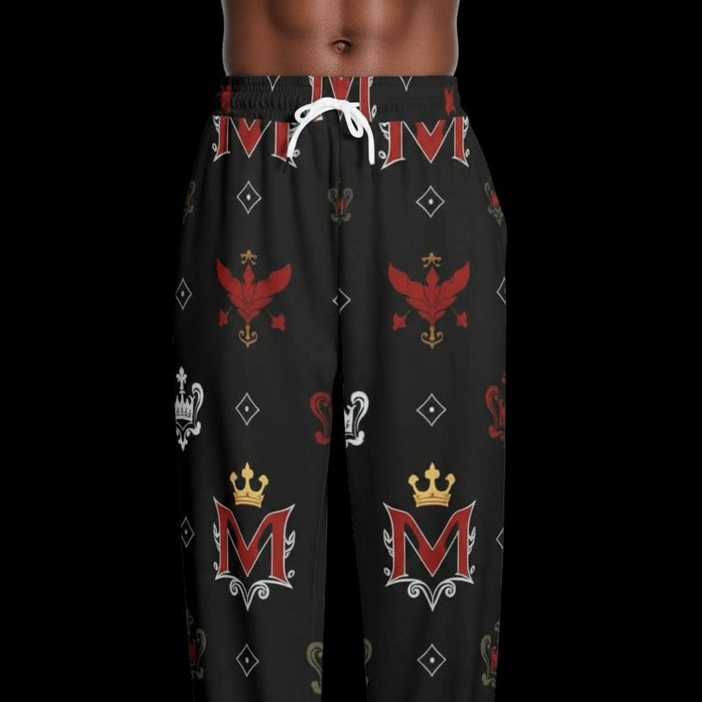 Men's Joggers MUNSIEUR All - Over Print Knitted Fleece "Ambitious" - Munsieur