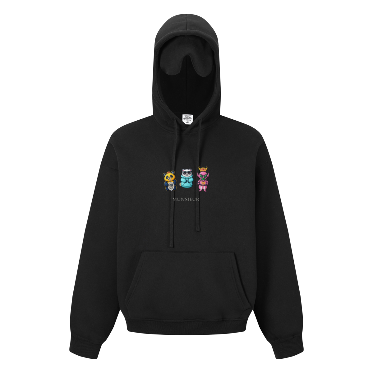 345GSM Men’s Eye-Patch Hoodie Black