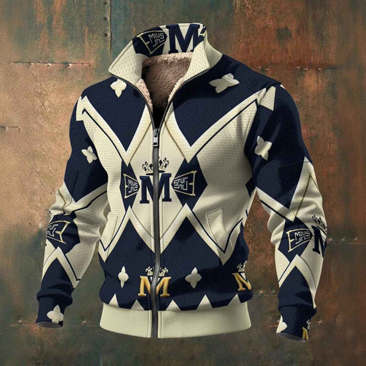 MUNSIEUR All - Over Print Coat Men's Thick Knit Fleece New Arrivals - Munsieur