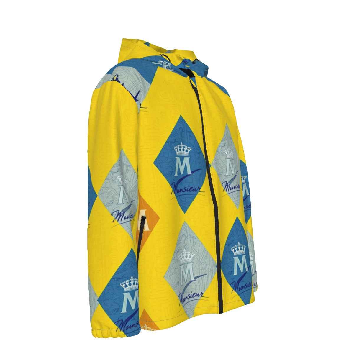 MUNSIEUR All - Over Print Men's Coat with Zipper Windbreaker - Munsieur