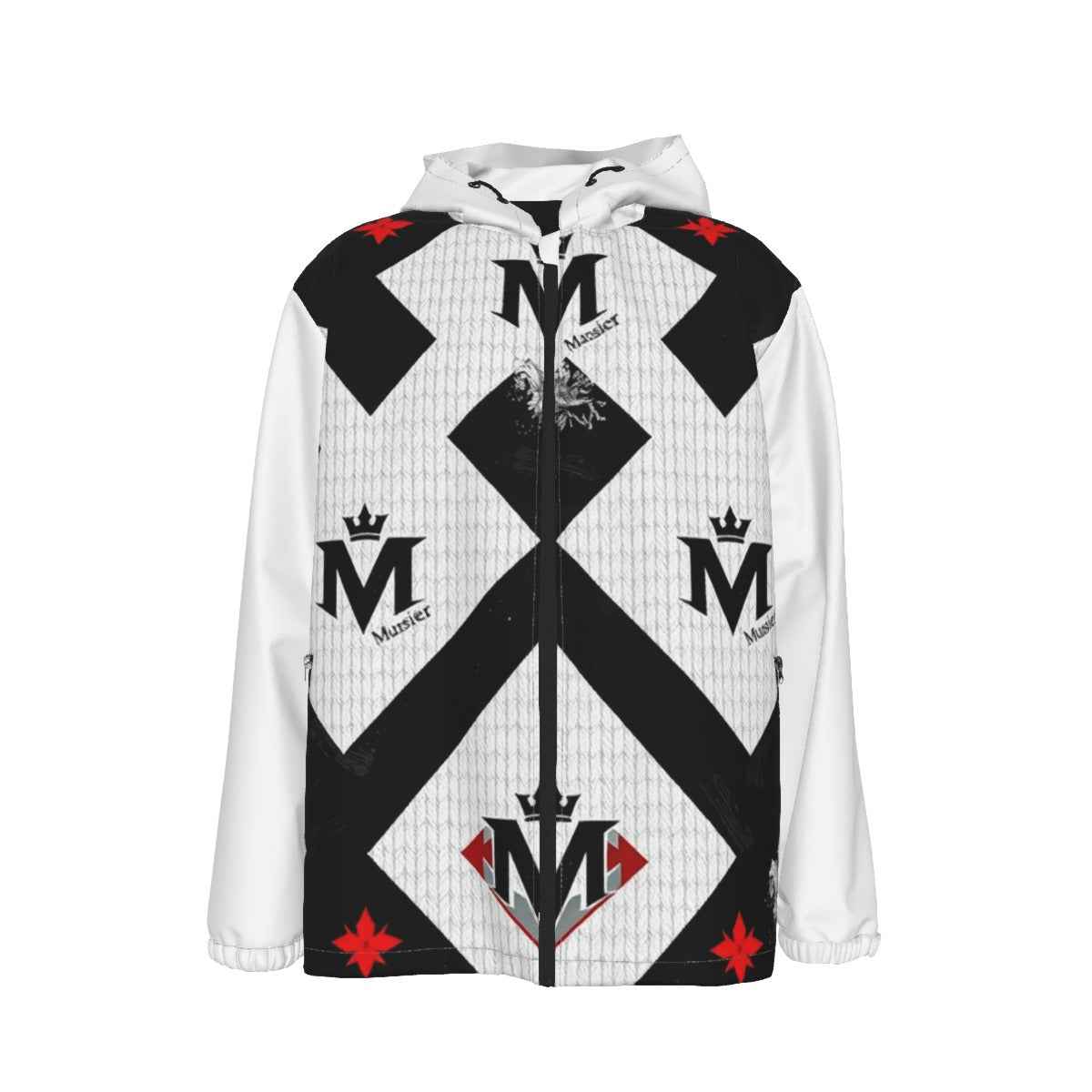 MUNSIEUR All - Over Print Men's Coat with Zipper Windbreaker - Munsieur
