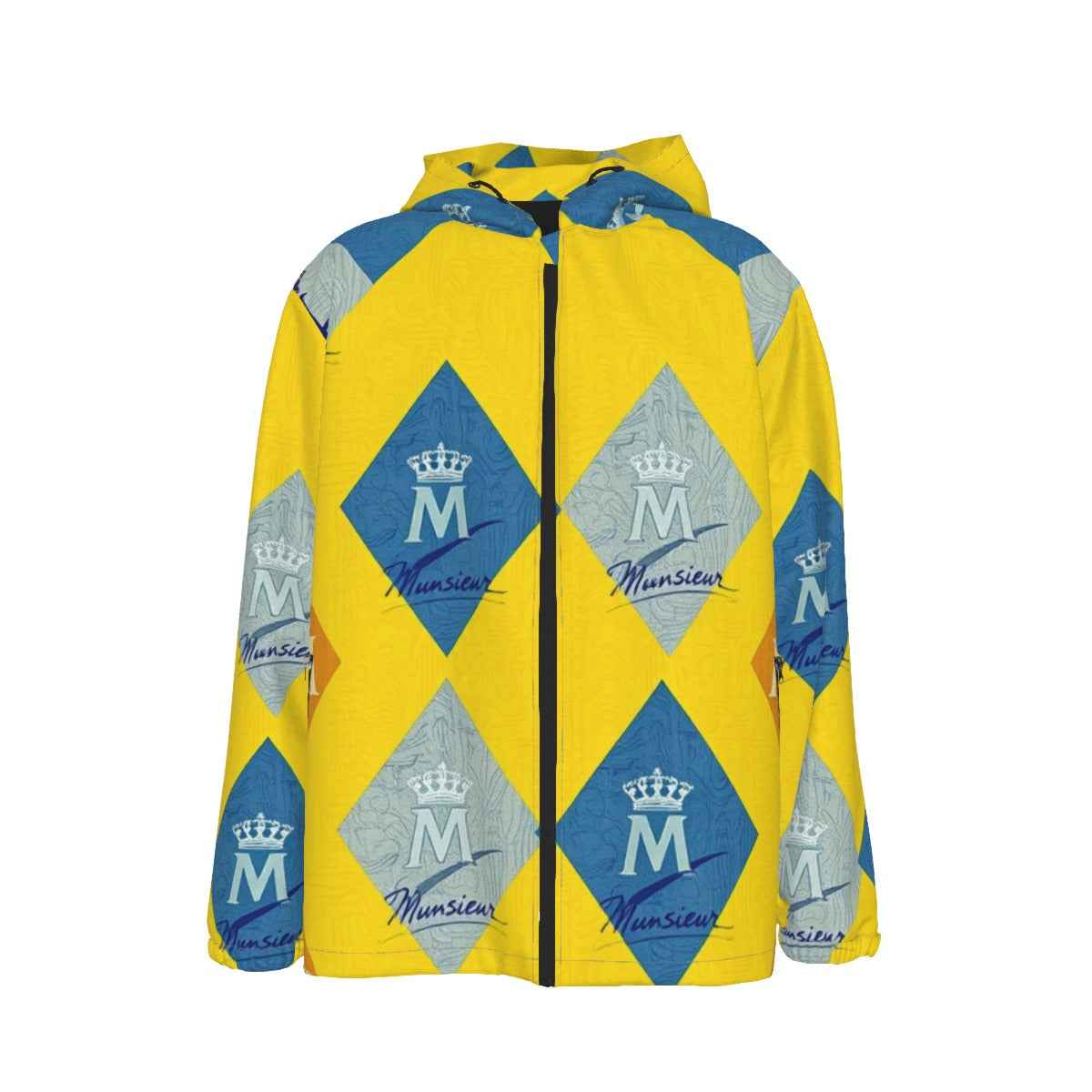 MUNSIEUR All - Over Print Men's Coat with Zipper Windbreaker - Munsieur
