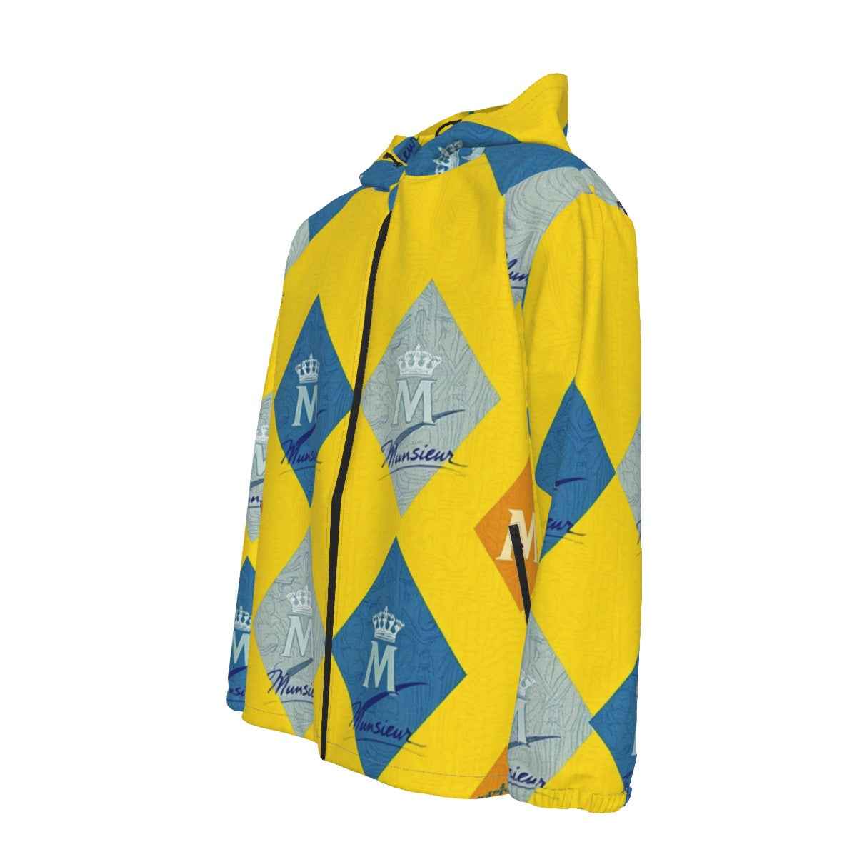 MUNSIEUR All - Over Print Men's Coat with Zipper Windbreaker - Munsieur