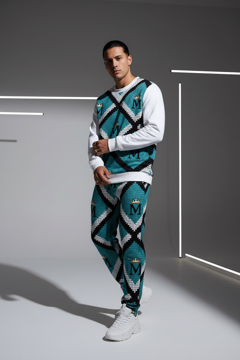 MUNSIEUR All-Over Print  Men's Hoodie Cotton Casual