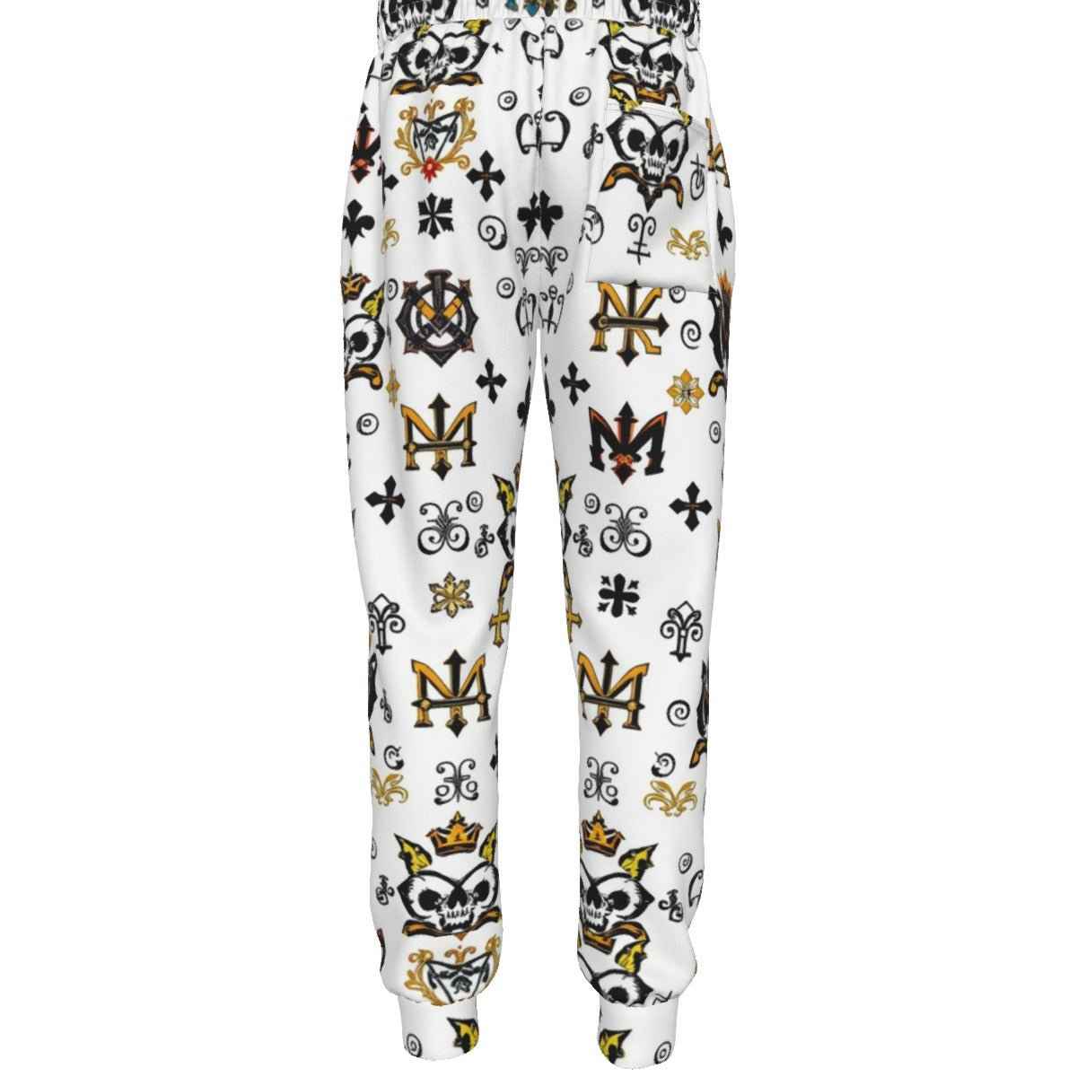 MUNSIEUR All-Over Print Men's Joggers w Black String