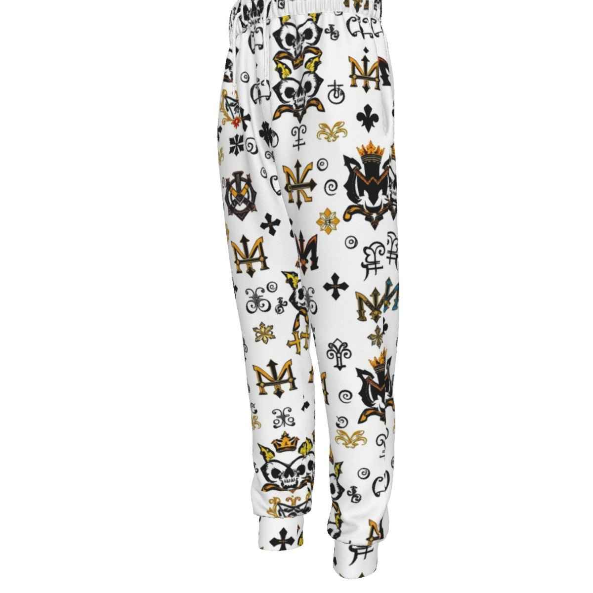 MUNSIEUR All-Over Print Men's Joggers w Black String