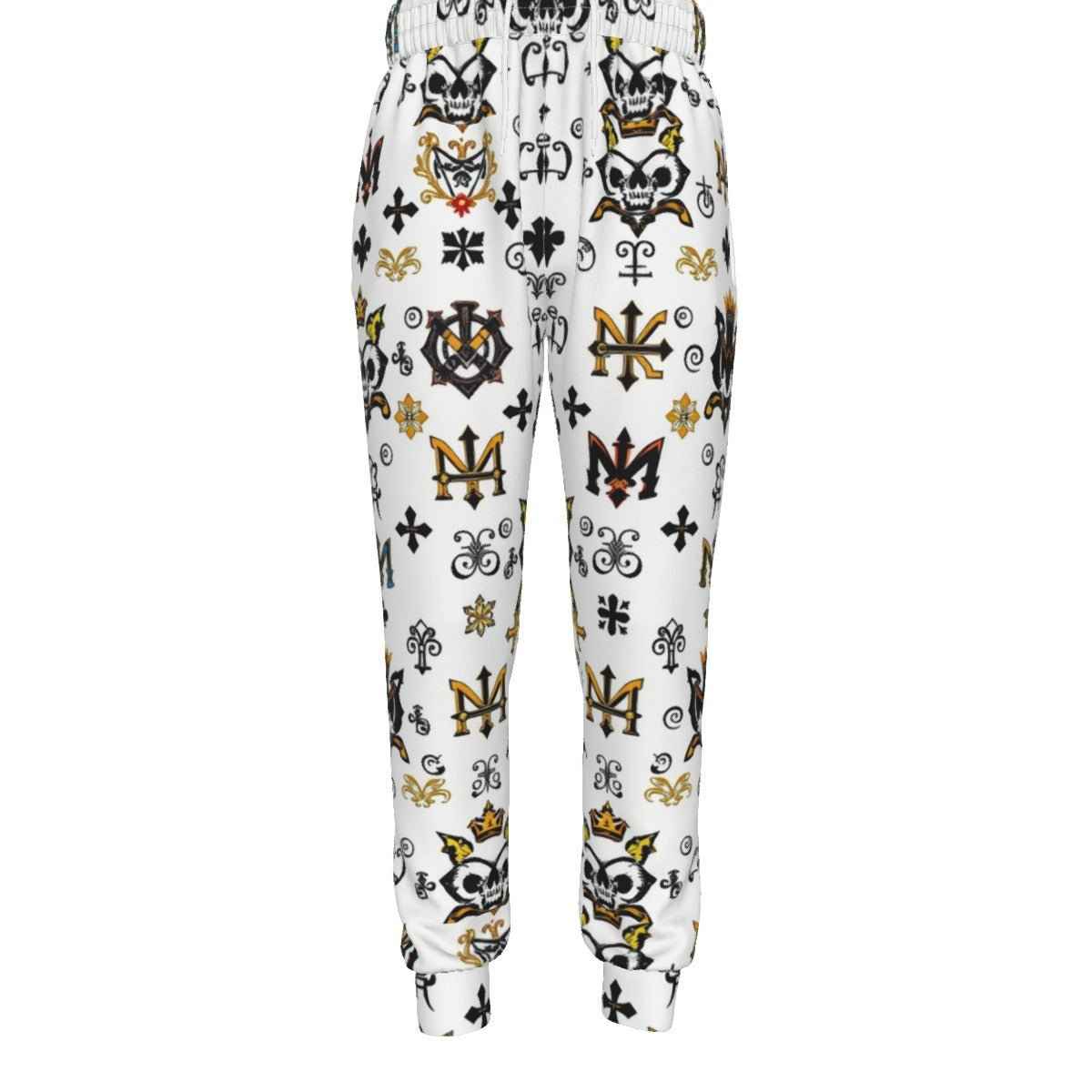 MUNSIEUR All-Over Print Men's Joggers w Black String