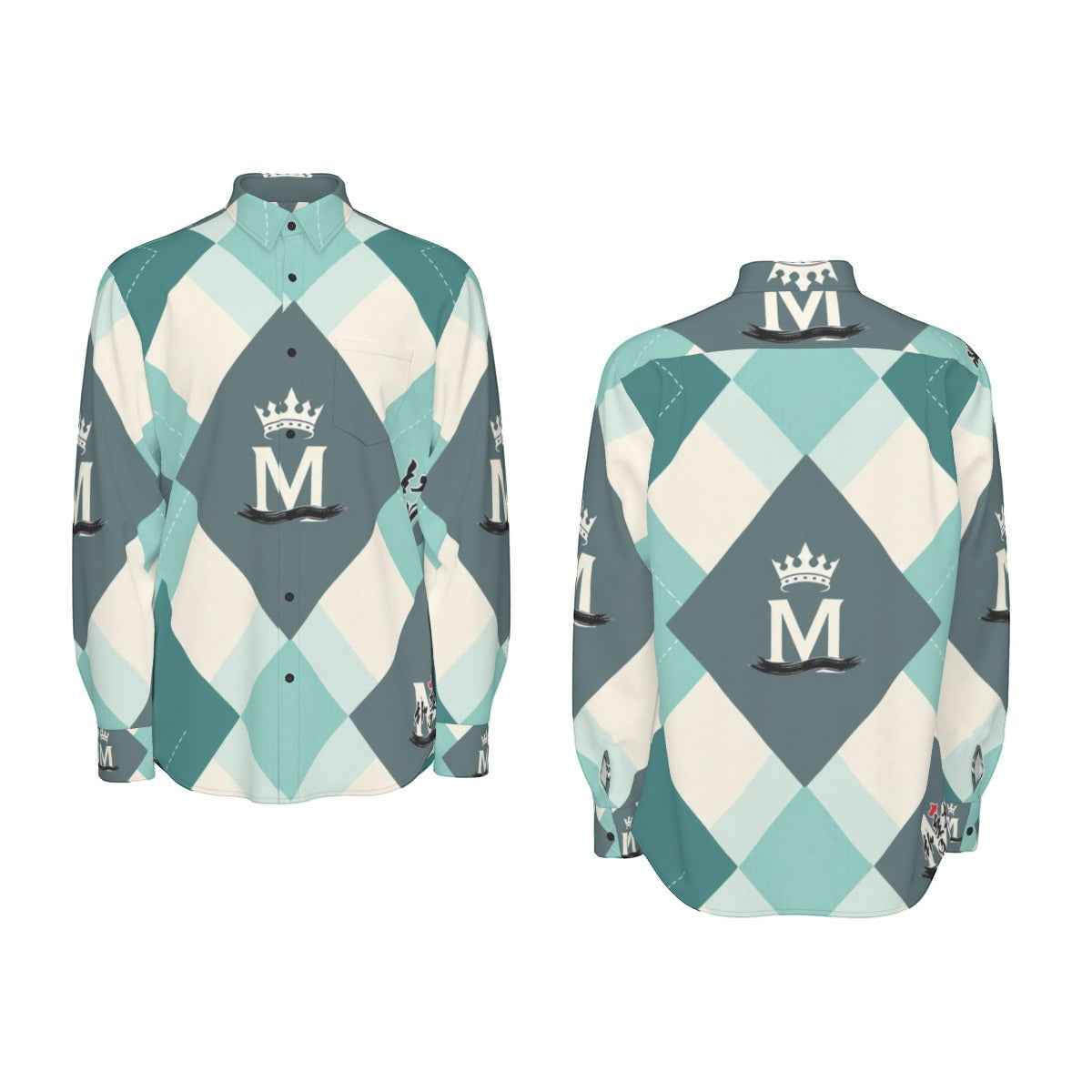 MUNSIEUR All - Over Print Men's Long Sleeve Tee Cotton - Munsieur