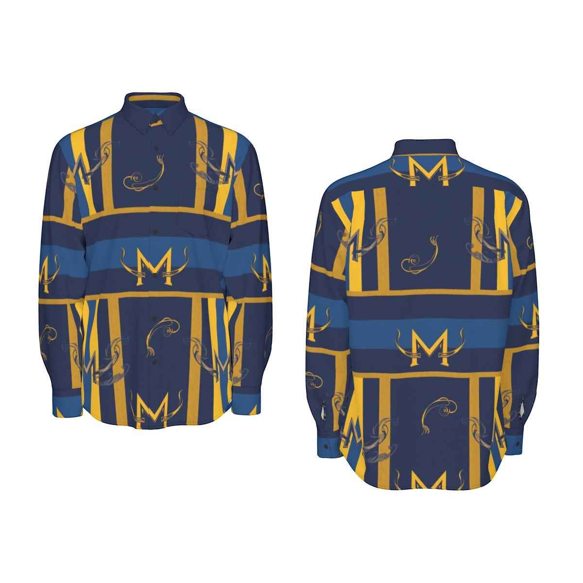 MUNSIEUR All - Over Print Men's Long Sleeve Tee Cotton - Munsieur