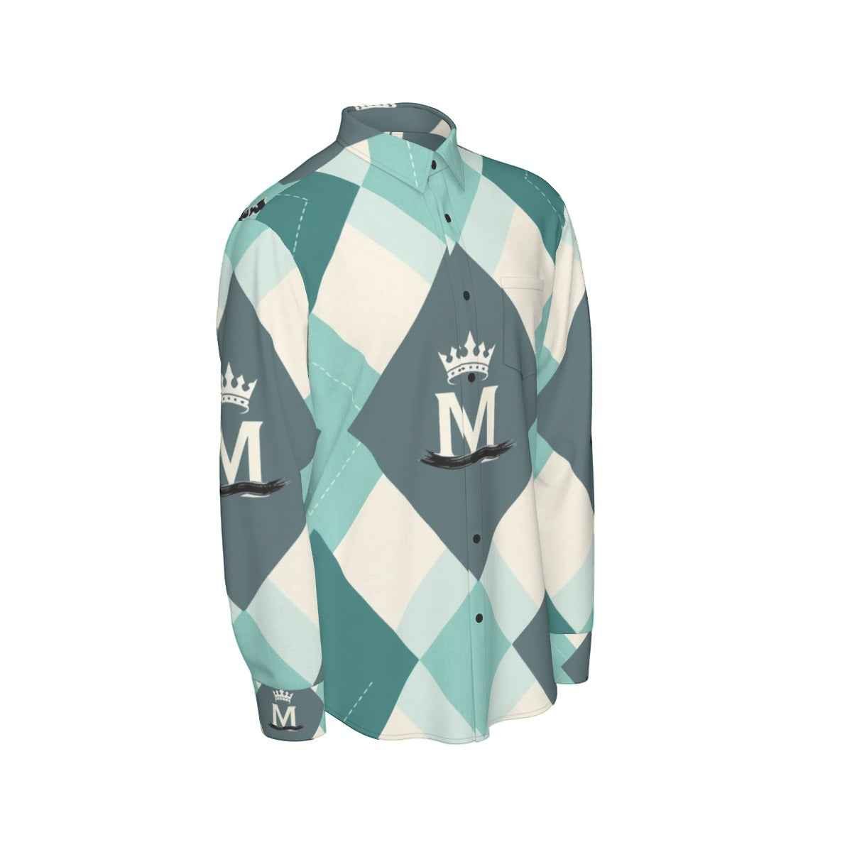 MUNSIEUR All - Over Print Men's Long Sleeve Tee Cotton - Munsieur