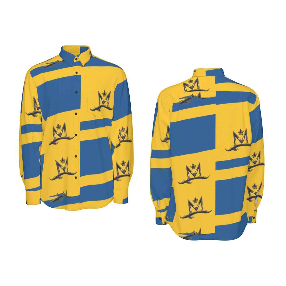 MUNSIEUR All - Over Print Men's Long Sleeve Tee Cotton - Munsieur