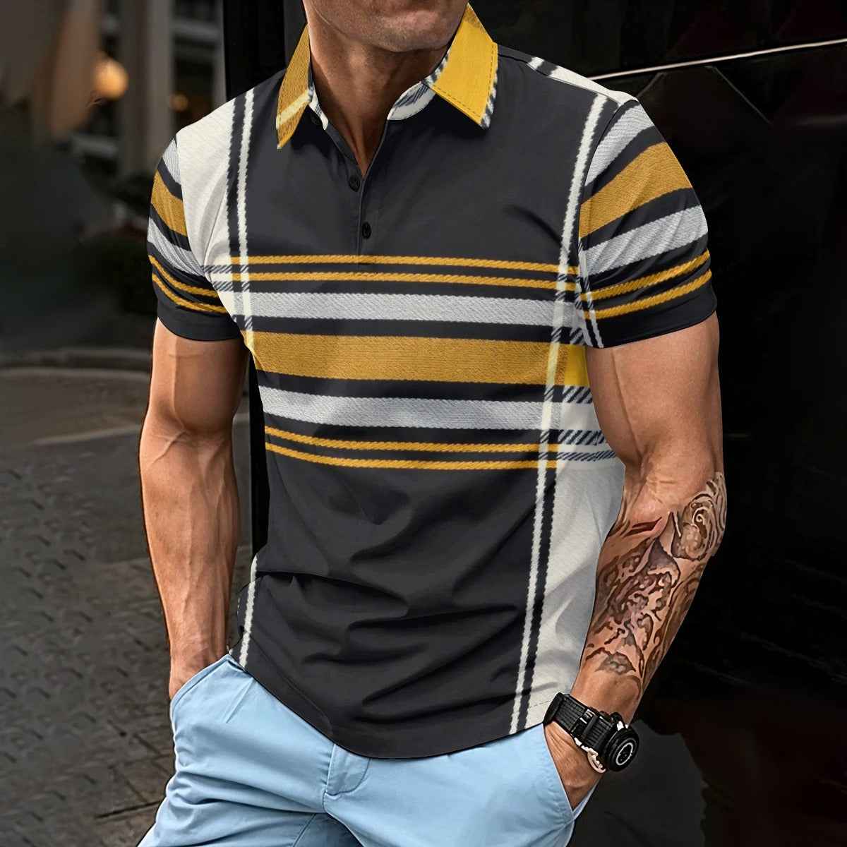 MUNSIEUR All - Over Print Men's Polo Tee - Munsieur