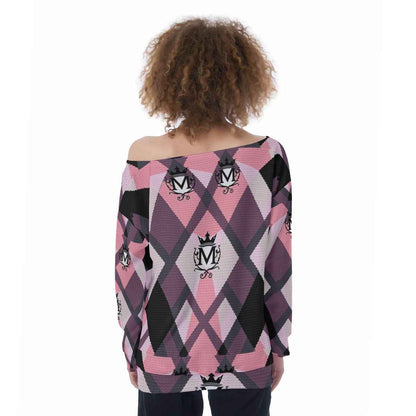 MUNSIEUR All - Over Print Oversized Women's Off - Shoulder Sweatshirt - Munsieur