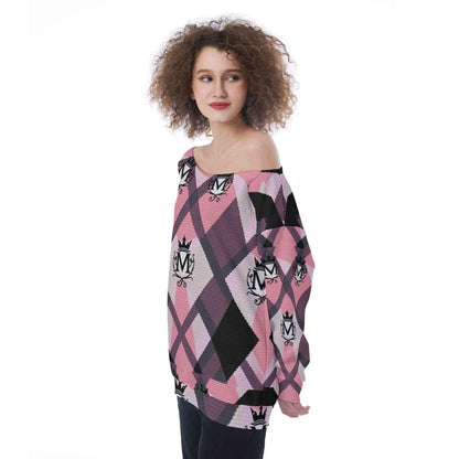 MUNSIEUR All - Over Print Oversized Women's Off - Shoulder Sweatshirt - Munsieur