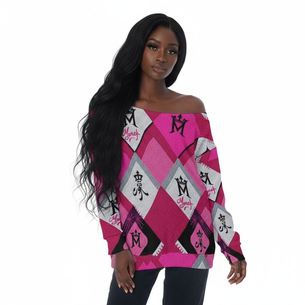 MUNSIEUR All - Over Print Oversized Women's Off - Shoulder Sweatshirt - Munsieur