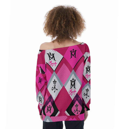 MUNSIEUR All - Over Print Oversized Women's Off - Shoulder Sweatshirt - Munsieur
