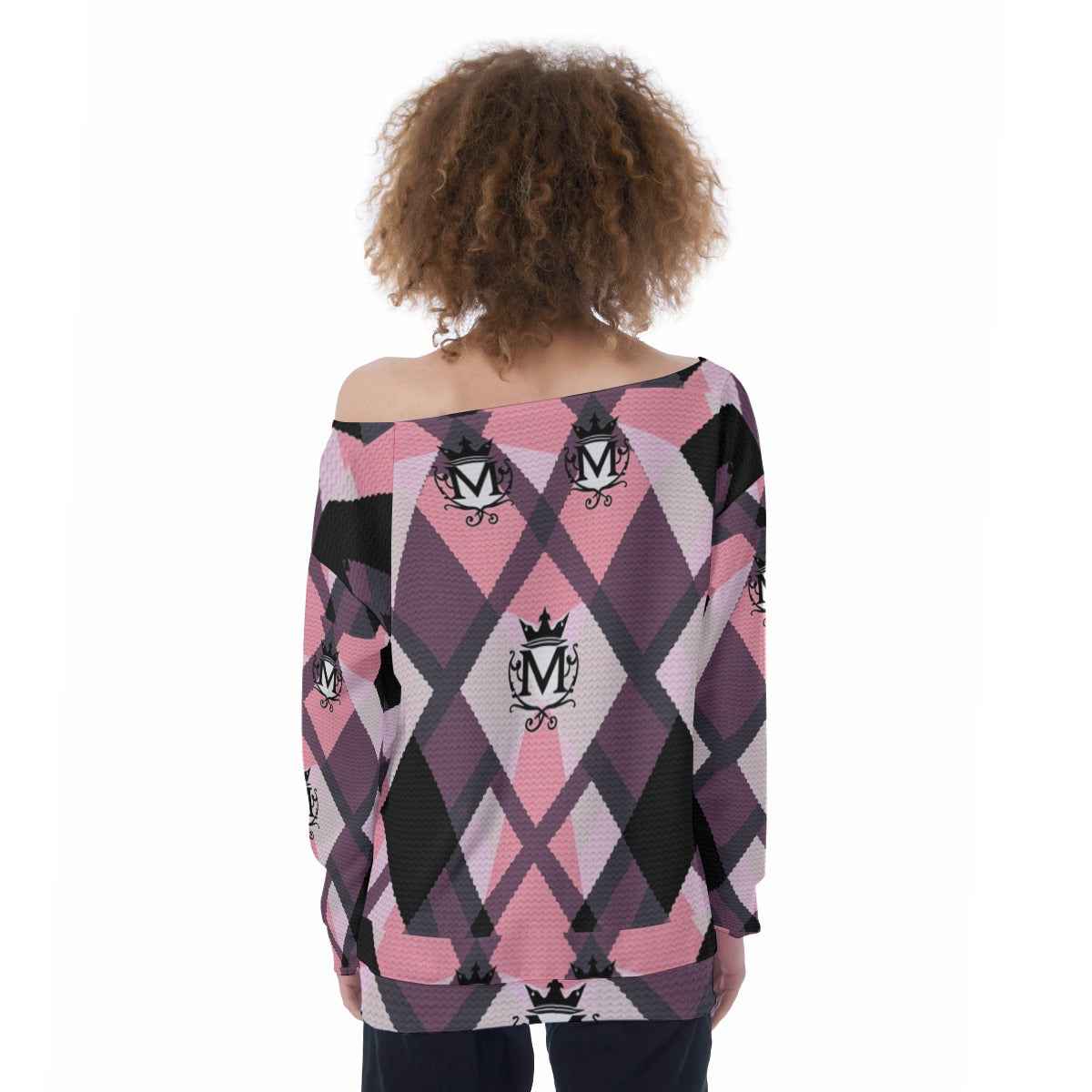 MUNSIEUR All - Over Print Oversized Women's Off - Shoulder Sweatshirt - Munsieur