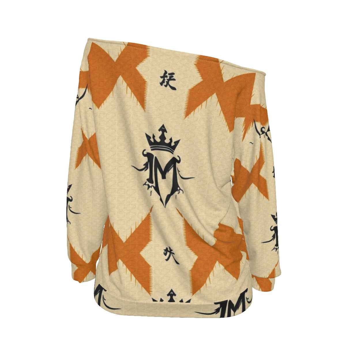 MUNSIEUR All - Over Print Oversized Women's Off - Shoulder Sweatshirt New Arrivals - Munsieur