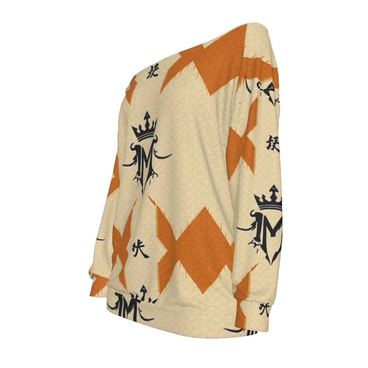 MUNSIEUR All - Over Print Oversized Women's Off - Shoulder Sweatshirt New Arrivals - Munsieur