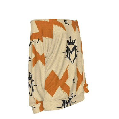 MUNSIEUR All - Over Print Oversized Women's Off - Shoulder Sweatshirt New Arrivals - Munsieur