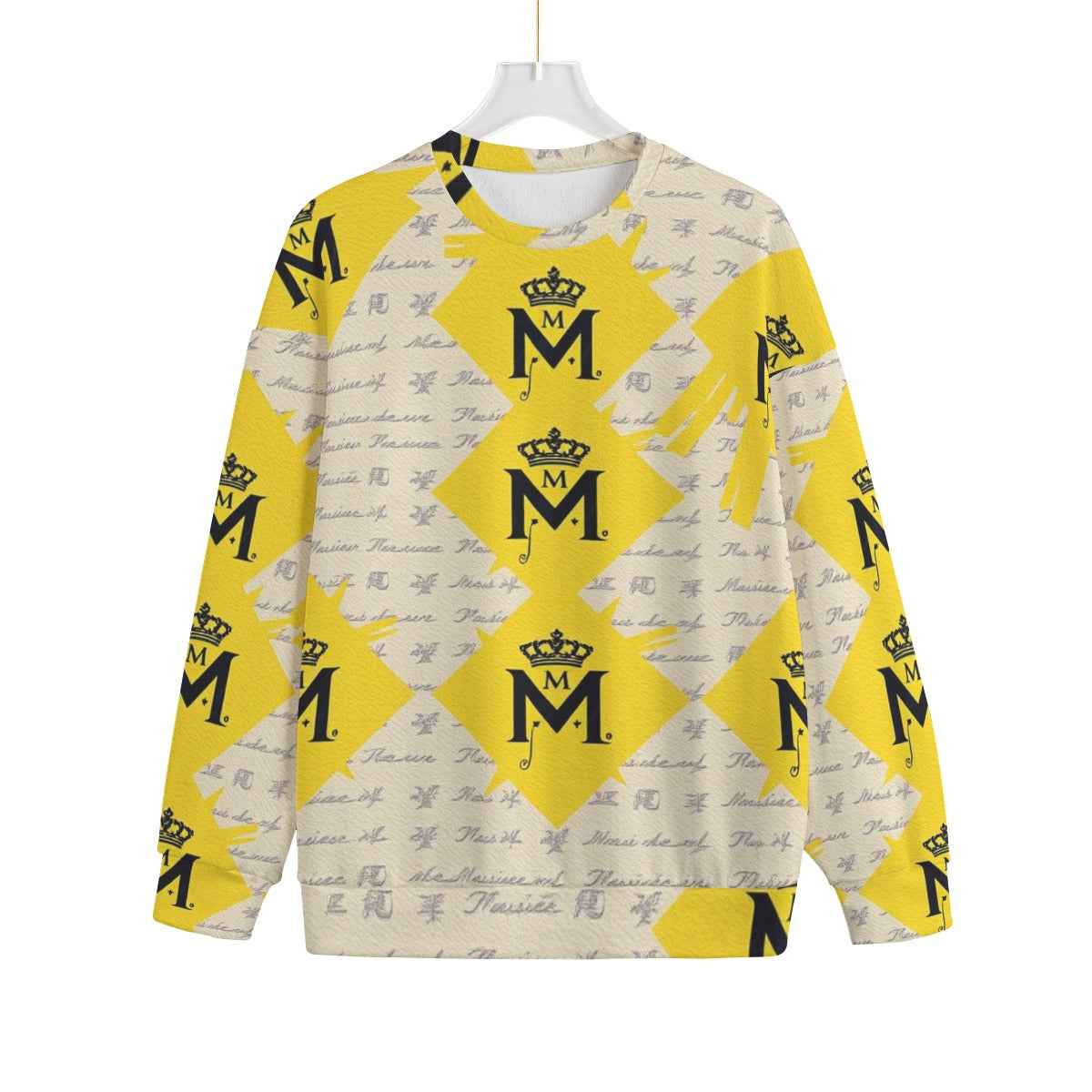 MUNSIEUR All - Over Print Unisex Hoodie Drop - shoulder Knitted Fleece Sweater - Munsieur