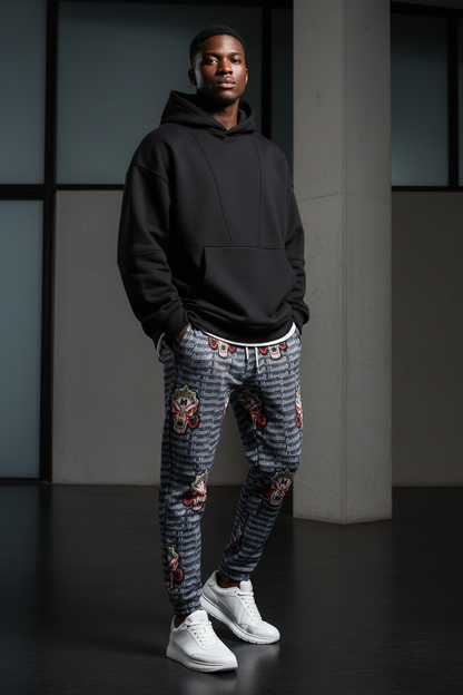 310GSM All-Over Print Joggers – Heavyweight Cotton | MUNSIEUR