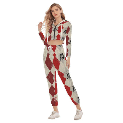 MUNSIEUR All - Over Print Women's Crop Sweater Set - Munsieur