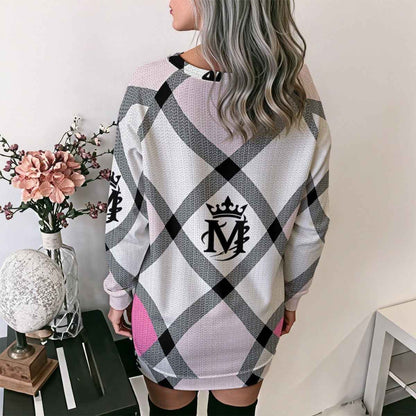 MUNSIEUR All - Over Print Women's Lace - Up Sweater Dress - Munsieur