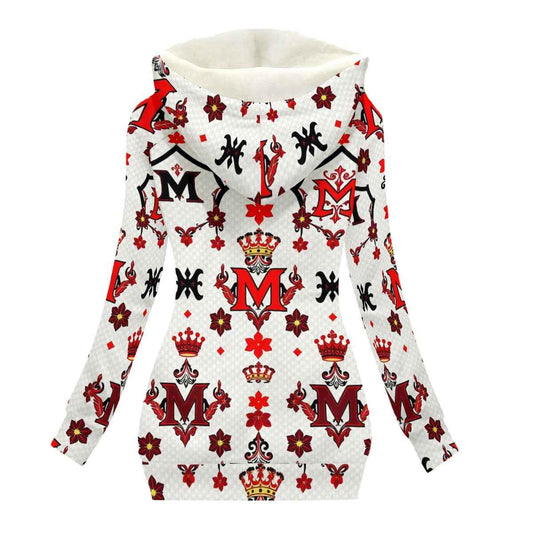 MUNSIEUR All - Over Print Women's Long Jacket With Fleece Lining - Munsieur