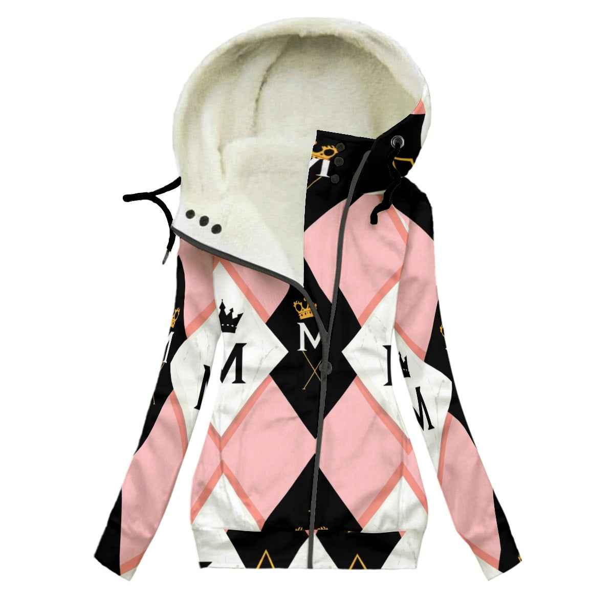 MUNSIEUR All - Over Print Women's Long Jacket With Fleece Lining - Munsieur