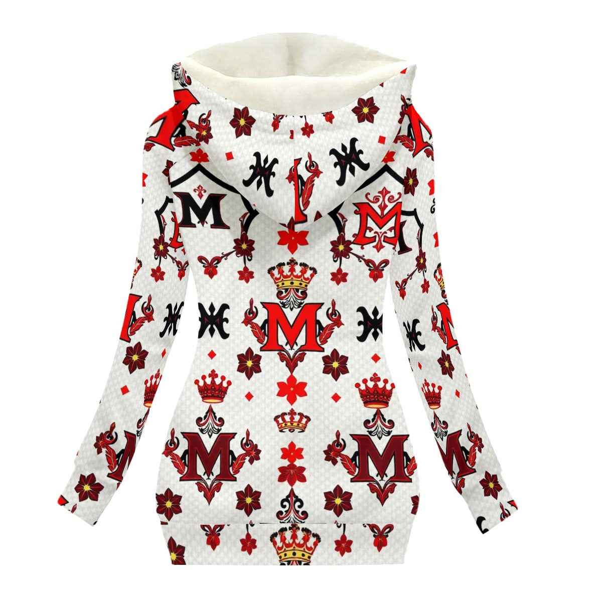 MUNSIEUR All - Over Print Women's Long Jacket With Fleece Lining - Munsieur