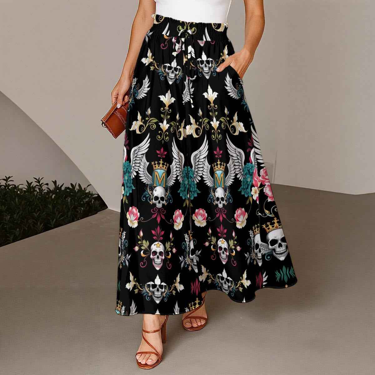 MUNSIEUR All - Over Print Women's Ruffled Wide - Leg Jeans - Munsieur