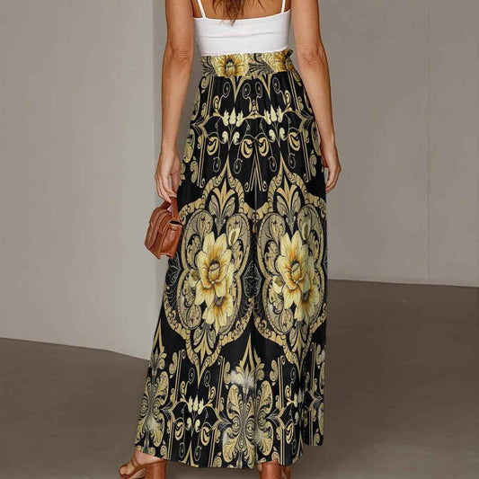 MUNSIEUR All - Over Print Women's Ruffled Wide - Leg Jeans - Munsieur